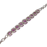 Antique Silver Ceylon Rhodolite Garnet Bracelet