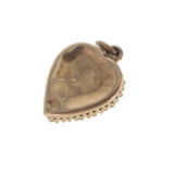 Antique Red Enamel Pearl Heart Gold Charm