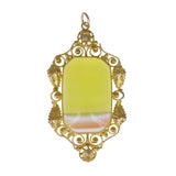 Antique Striped Lemon Agate Pinchbeck Pendant