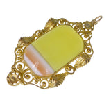 Antique Striped Lemon Agate Pinchbeck Pendant