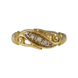 Antique Victorian 18ct Gold Diamond Scroll Ring