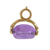 Antique French 18ct Gold Snake Amethyst Fob Spinning Charm