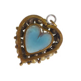 Antique Edwardian Saphiret Glass Heart Pendant