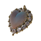 Antique Edwardian Saphiret Glass Heart Pendant