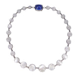 Antique Silver Moonstone Collet Necklace