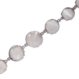 Antique Silver Moonstone Collet Necklace