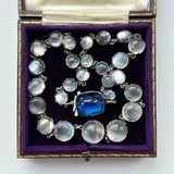 Antique Silver Moonstone Collet Necklace