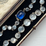 Antique Silver Moonstone Collet Necklace