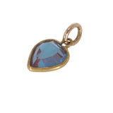 Antique Edwardian Saphiret Glass Heart Charm