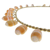Antique Cone Shell Beaded Chain Necklace