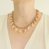 Antique Cone Shell Beaded Chain Necklace