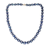 Antique Art Deco Sodalite Carved Bead Necklace