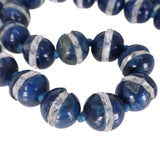 Antique Art Deco Sodalite Carved Bead Necklace