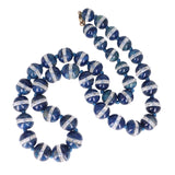 Antique Art Deco Sodalite Carved Bead Necklace
