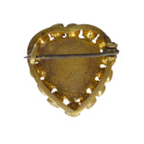 Antique Edwardian Saphiret Glass Heart Brooch