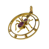 Antique Edwardian 9ct Gold Amethyst Spider Pendant