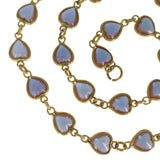 Antique Saphiret Glass Heart Necklace