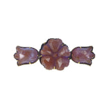 Antique Saphiret Glass Floral Pansy Brooch