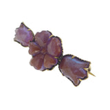 Antique Saphiret Glass Floral Pansy Brooch