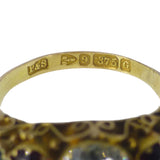 Antique Victorian 9ct Gold Paste Dress Ring