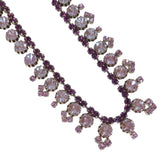 Vintage Sappharine Saphiret Glass Necklace & Earrings Set