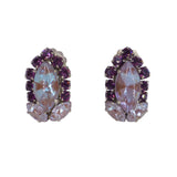 Vintage Sappharine Saphiret Glass Necklace & Earrings Set
