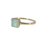 Antique 9ct Gold Square Cut Opal Ring