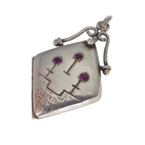 Antique Silver Ruby Engraved Locket Pendant