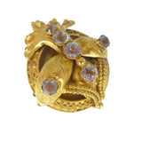 Antique Edwardian Saphiret Glass Pendant Brooch