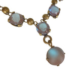 Antique Edwardian Saphiret Glass Drop Necklace