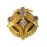 Antique Edwardian Saphiret Glass Pendant Brooch