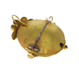 Antique Edwardian Saphiret Glass Pendant Brooch