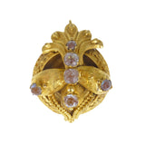 Antique Edwardian Saphiret Glass Pendant Brooch