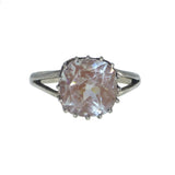 Antique Silver Saphiret Glass Ring