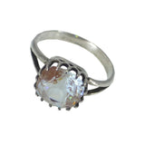 Antique Silver Saphiret Glass Ring