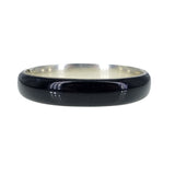 Antique Victorian Black Enamel Pearl Star Mourning Bangle