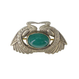 Antique Jugendstil Figural Stork Glass Brooch