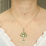 Antique Silver Citrine Paste Pendant