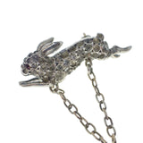 Antique Silver Paste Tortoise & Hare Brooch