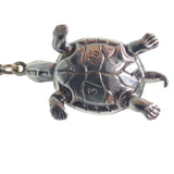 Antique Silver Paste Tortoise & Hare Brooch