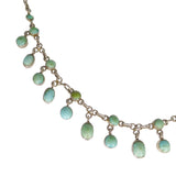 Antique Silver Bezel Set Turquoise Festoon Necklace