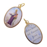 Antique French Gold Enamel 'Notre Dame De Ca Priez For Nous' Charm