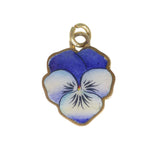 Antique Edwardian Enamel Purple Pansy Charm