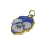 Antique Edwardian Enamel Purple Pansy Charm