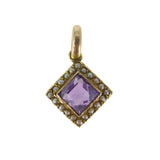 Antique Amethyst Pearl Square Charm
