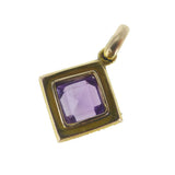 Antique Amethyst Pearl Square Charm