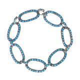 Antique Silver Turquoise Chain Loop Bracelet