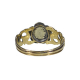 Antique Victorian Engraved Turquoise Pansy Ring