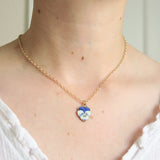 Antique Edwardian Enamel Purple Pansy Charm