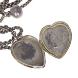 Antique Victorian Silver Swag Chain Heart Locket Necklace